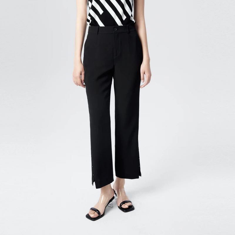 娜尔思.灵25夏季新款微喇裤显瘦百搭休闲裤垂感宽松长裤LV02593W0