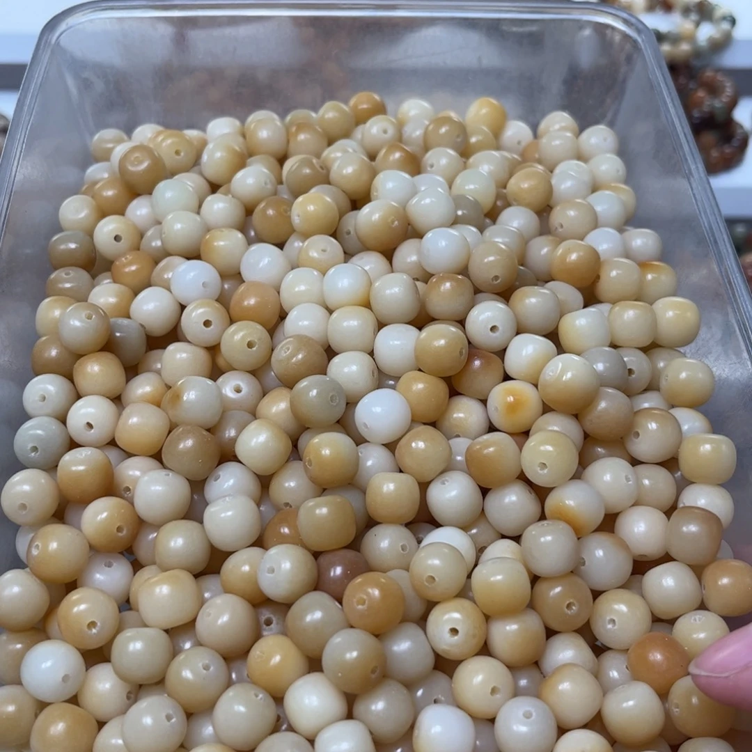 吊坠白玉菩提溏心蛋桶珠50颗福利