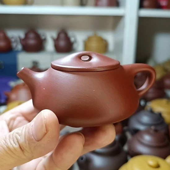 茶壶紫砂原矿红皮龙景舟石瓢130cc半手工