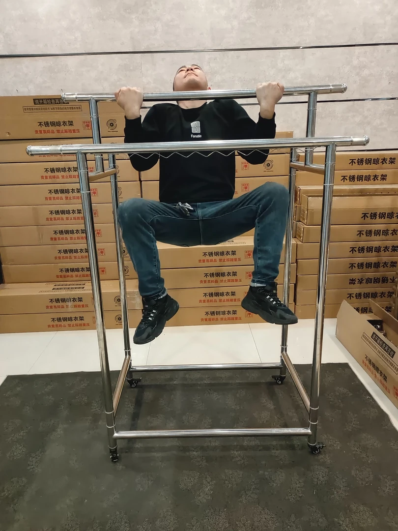 升级款多功能衣帽架 折叠伸缩可移动 晒衣晾被 阳台庭院户外防风