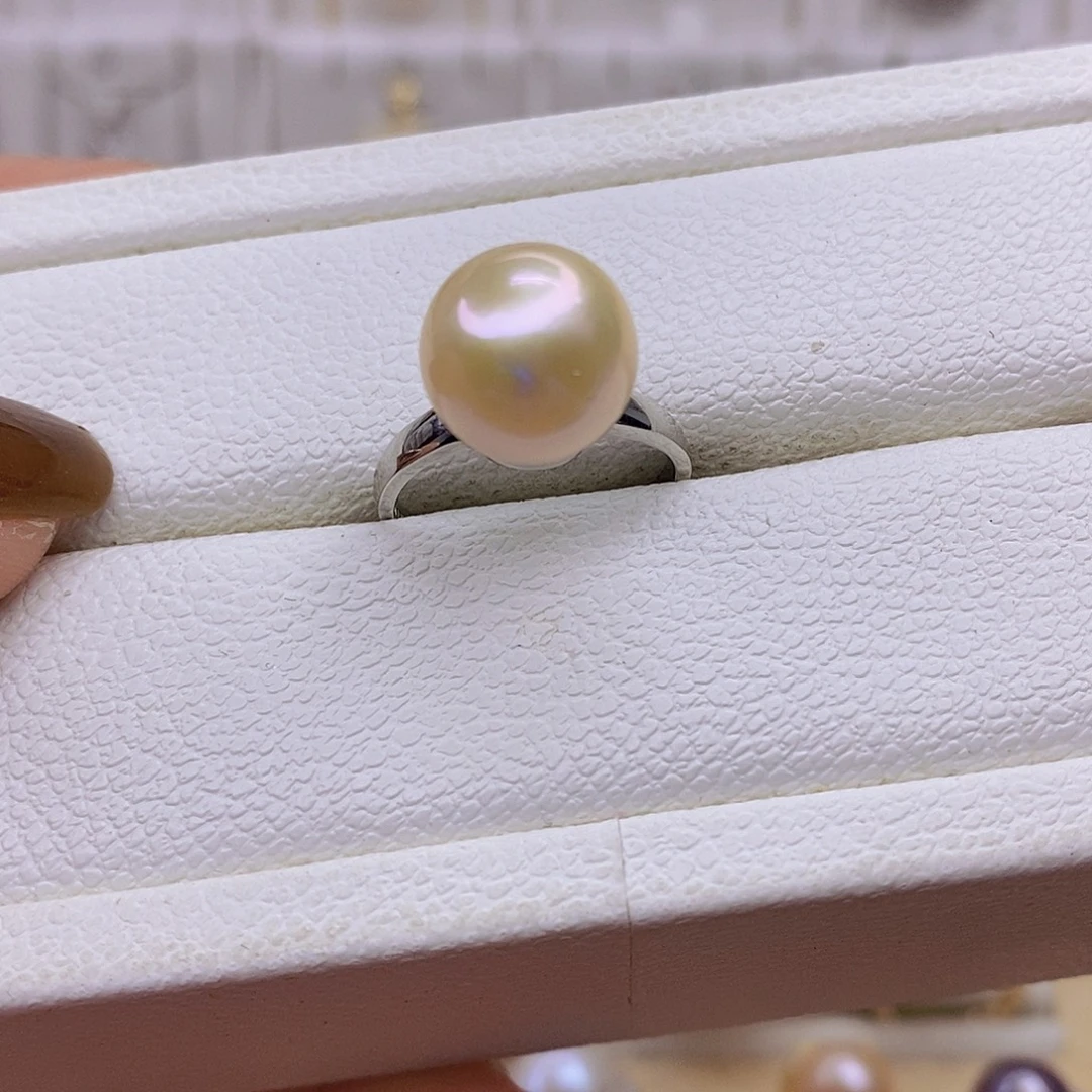 银S925镶嵌戒指淡水珍珠