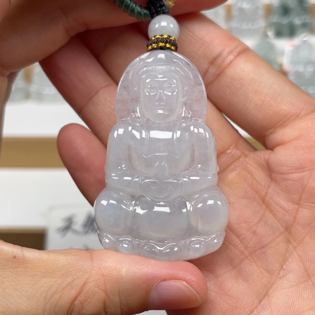 翡翠未镶嵌颈饰天然翡翠A货观音39号