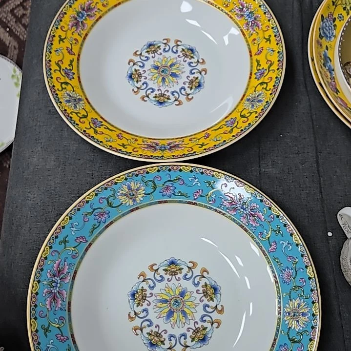 瓷片微瑕珐琅彩8寸4个深盘666666