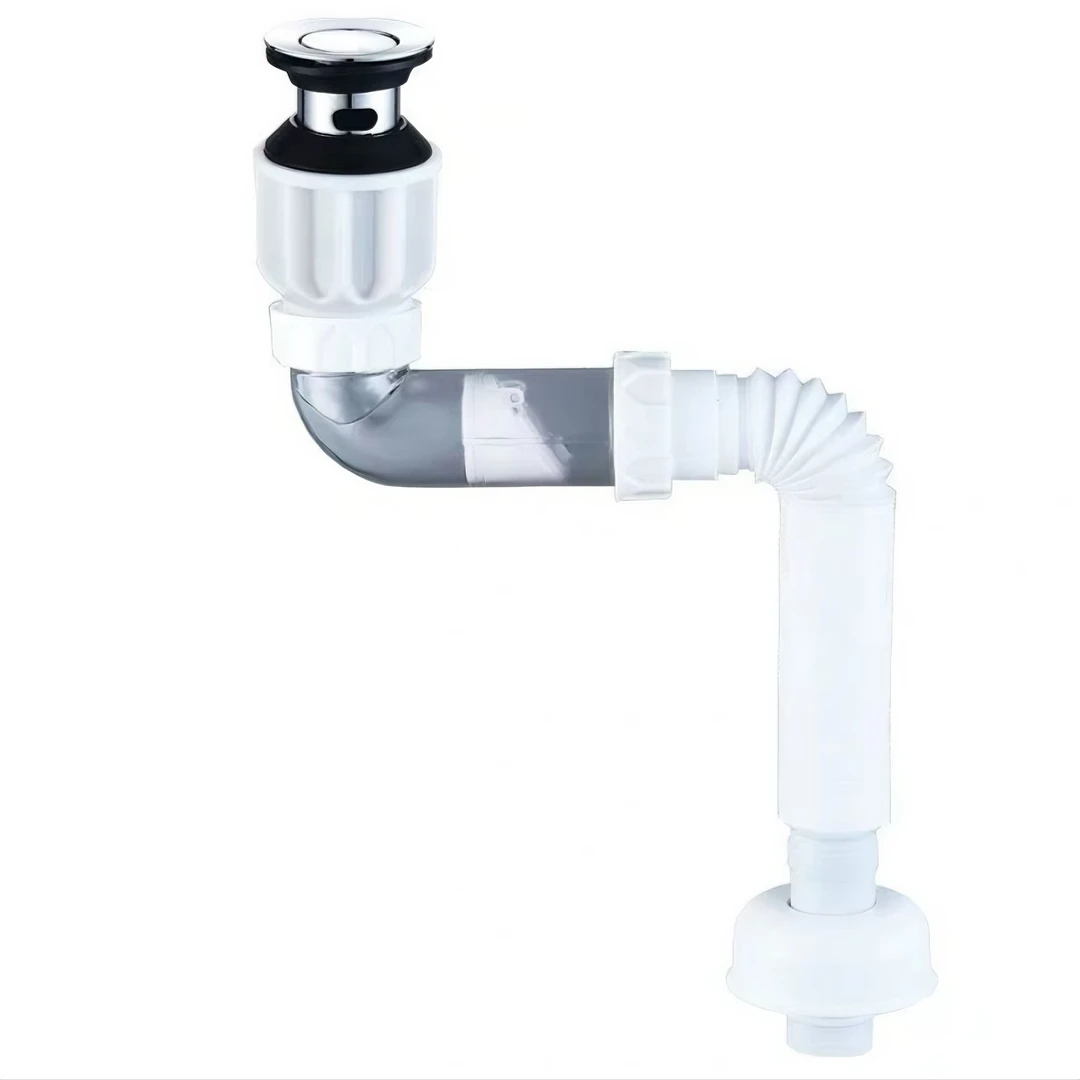 新疆包邮陶瓷盆墙排下水器排水管洗手盆防臭下水管套装下水管