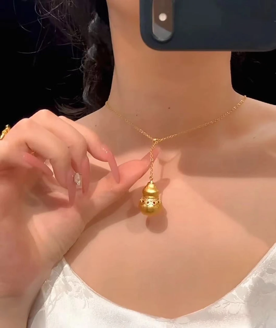 钛钢项链 钛钢材质  拉丝胖葫芦项链  MTL