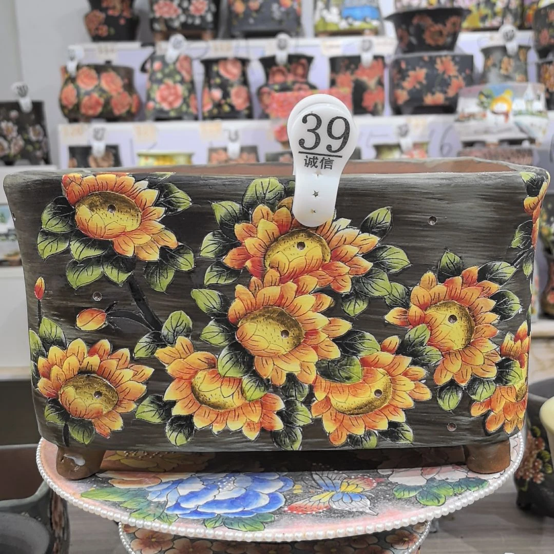 悟***红泥花盆景德镇花盆