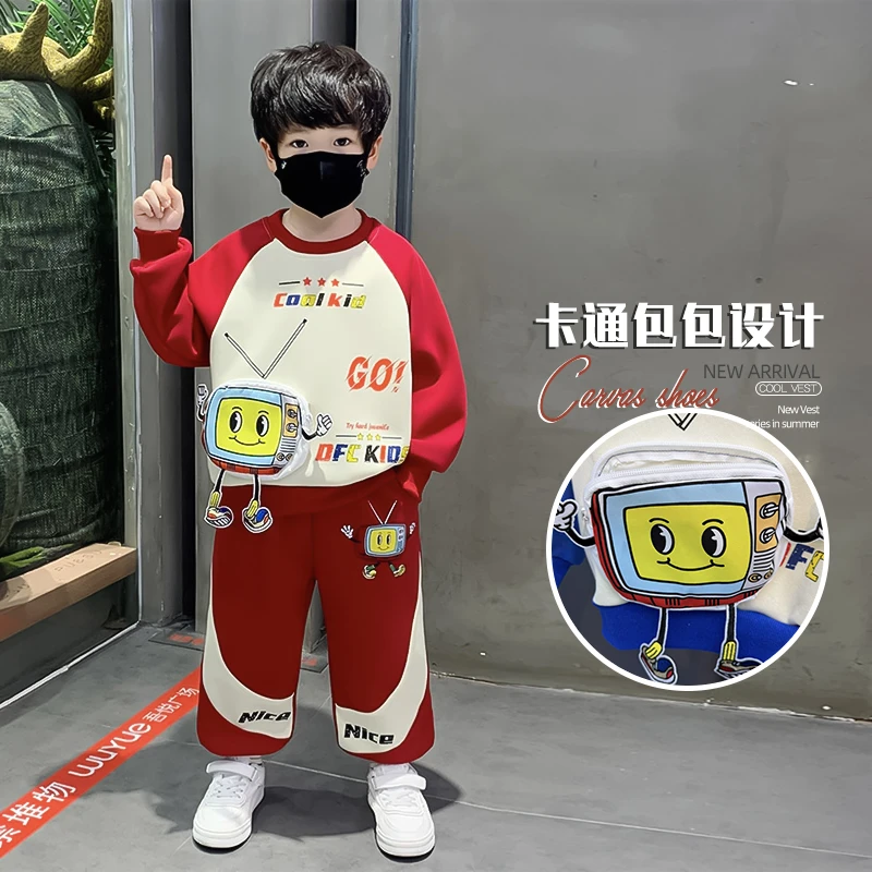 男童运动套装春秋款25新款儿童装衣服帅气男孩宝宝秋季卫衣两件套