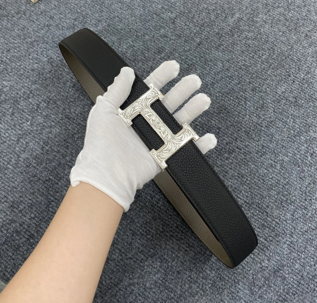 (H扣唐草花）男士男款togo头层牛皮腰带一整套