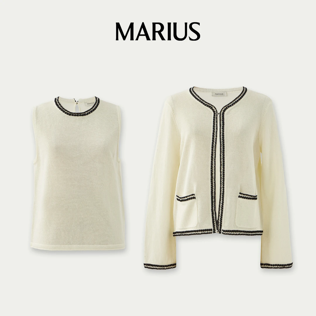 MARIUS"六月雪"小香风短外套春季法式宽松外套时尚轻奢法式套装