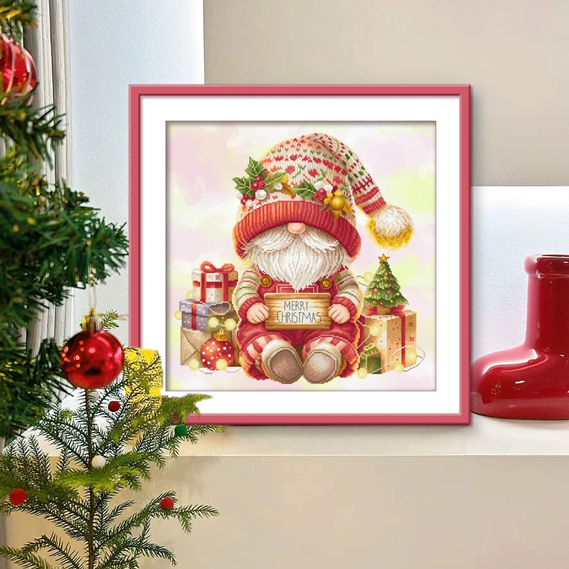 ks十字绣新款圣诞小矮人十三自己绣手工棉线治愈系清新印花套件