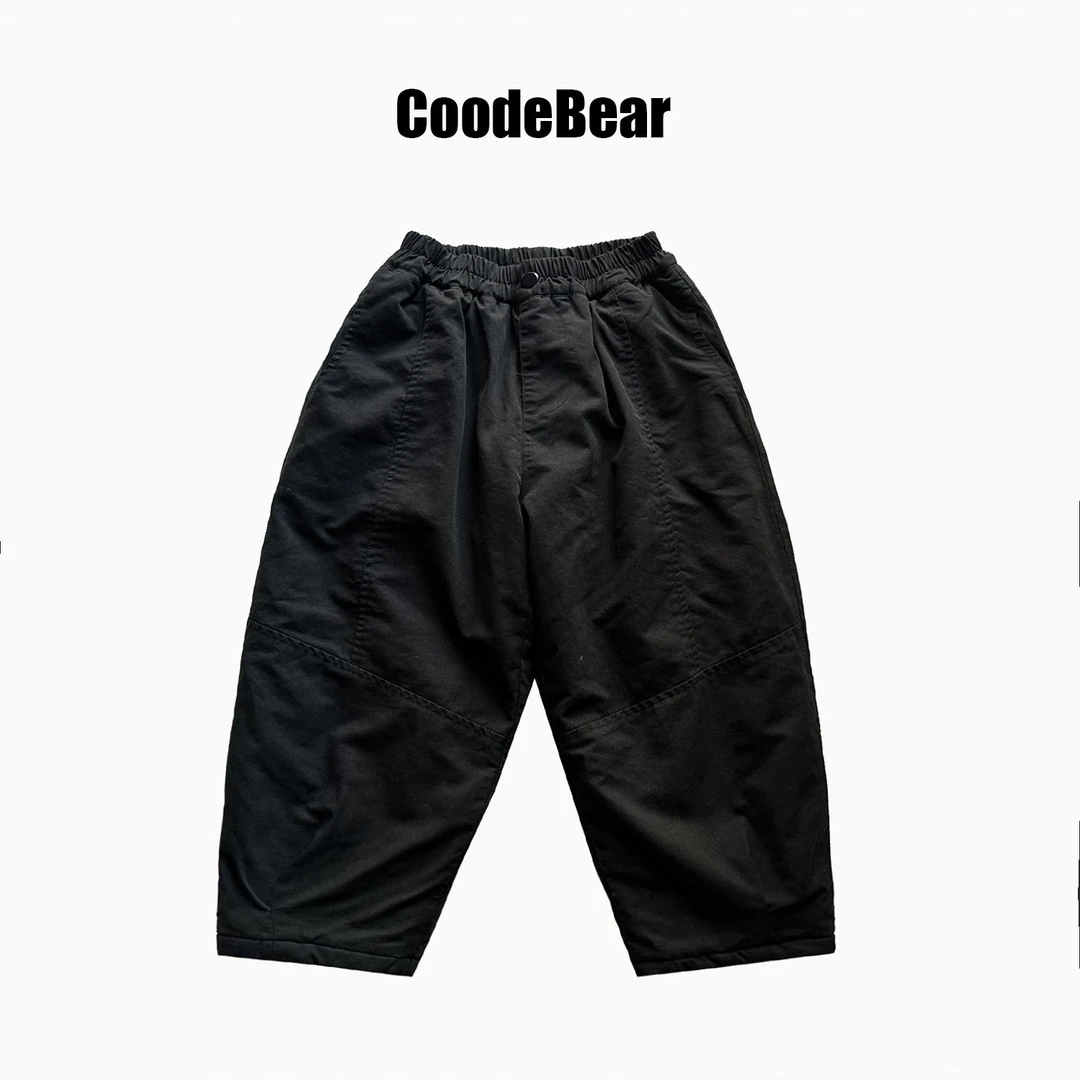 中大童冬季简约纯色加厚休闲棉裤21746