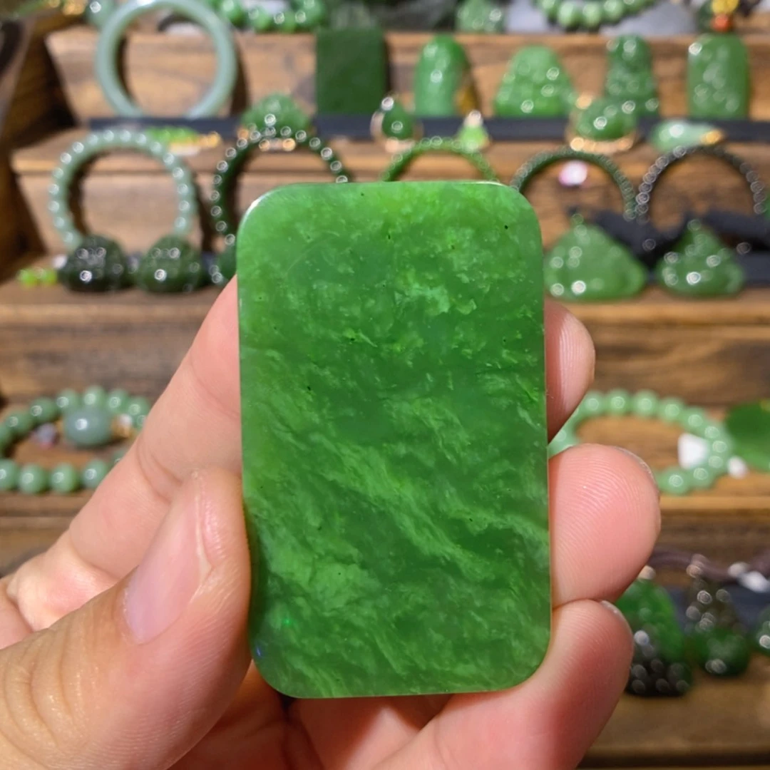 【闪购商品】和田玉未镶嵌吊坠(不含链)加拿大碧玉无事牌50/30