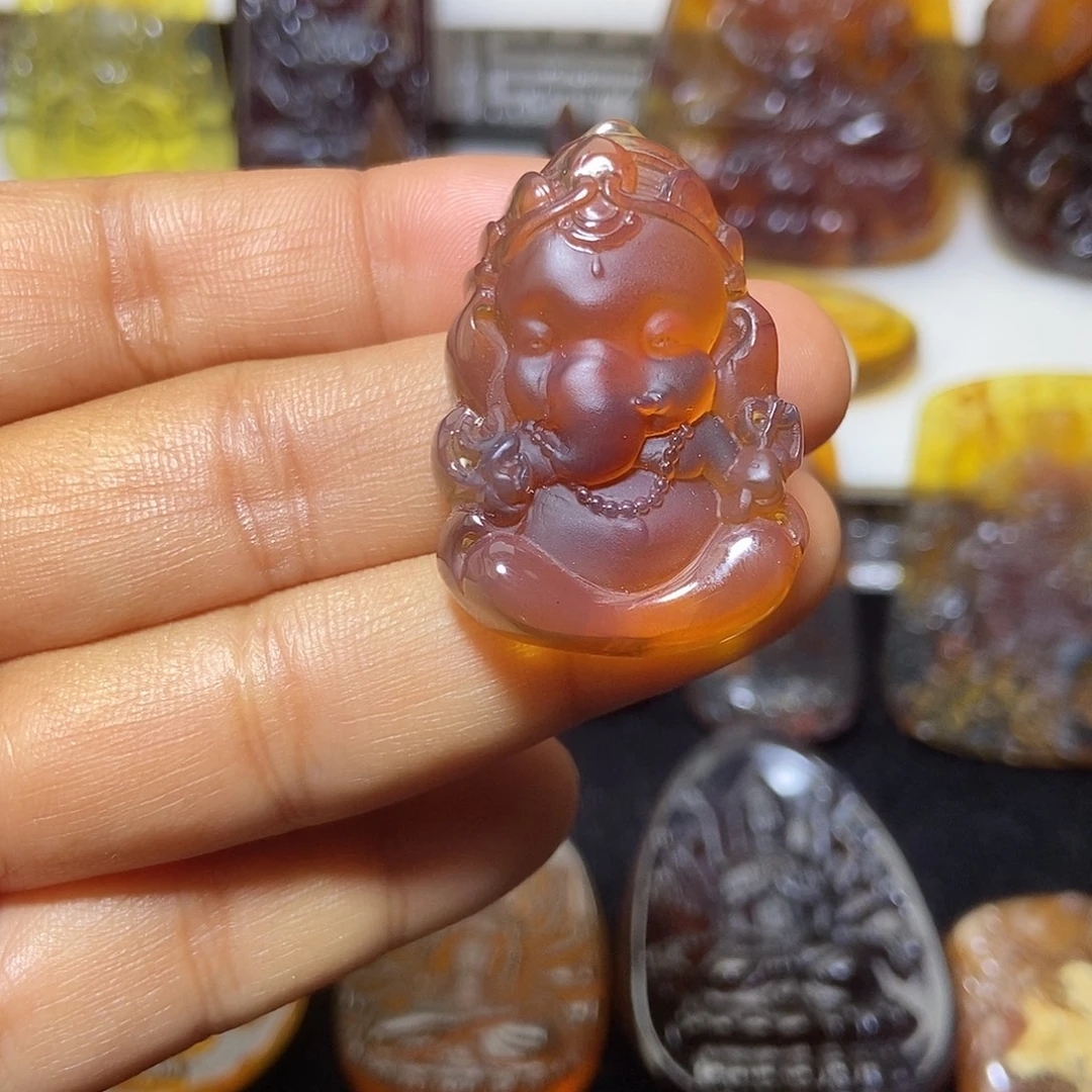 珠***马琥珀未镶嵌颈饰缅甸天然琥珀吊坠