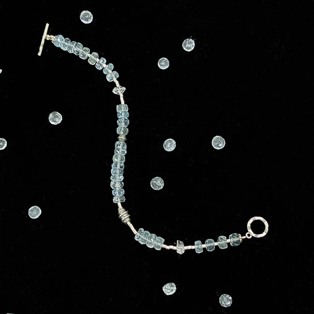 925银手链 【冰川】原创小众设计手工百搭精致时尚气质轻奢蓝色手链