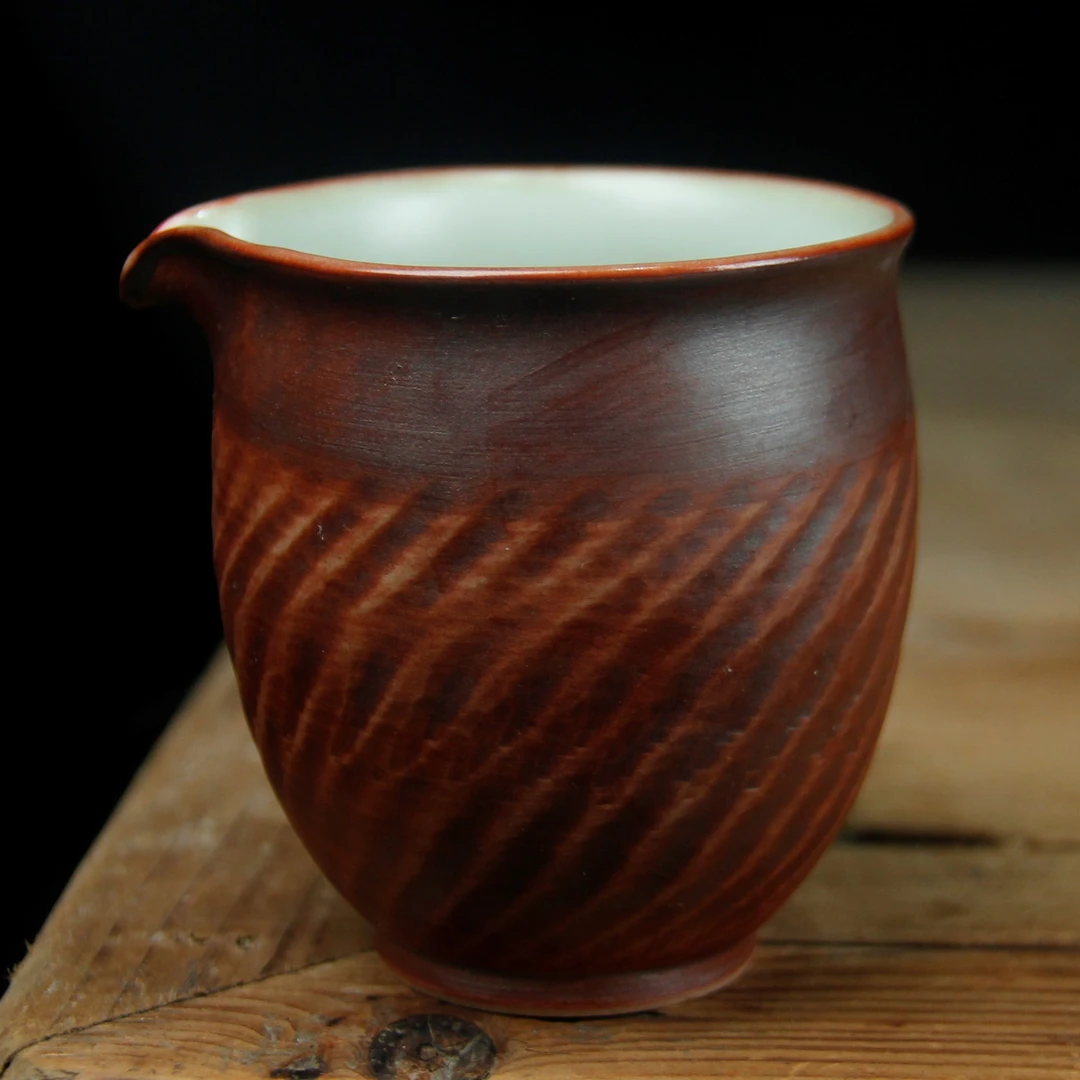 龙泉青瓷双釉跳刀草木灰猪油釉水公道茶海