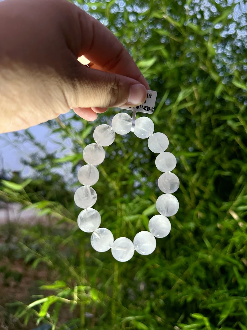【赞恩珠宝】纯天然喜马拉雅白幽灵水晶手串手链多样性发其一