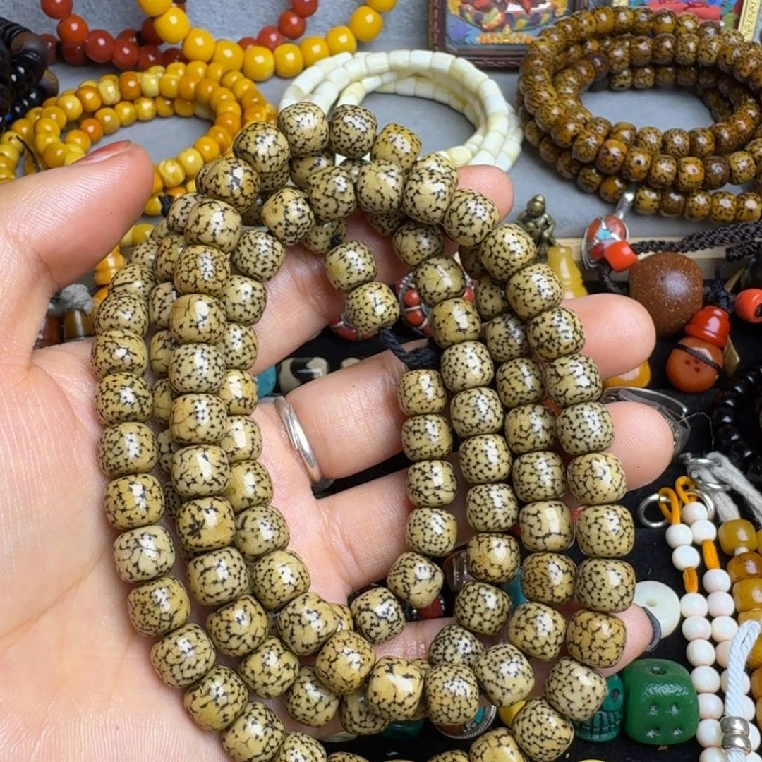 泥塑泥塑藏式108老念珠