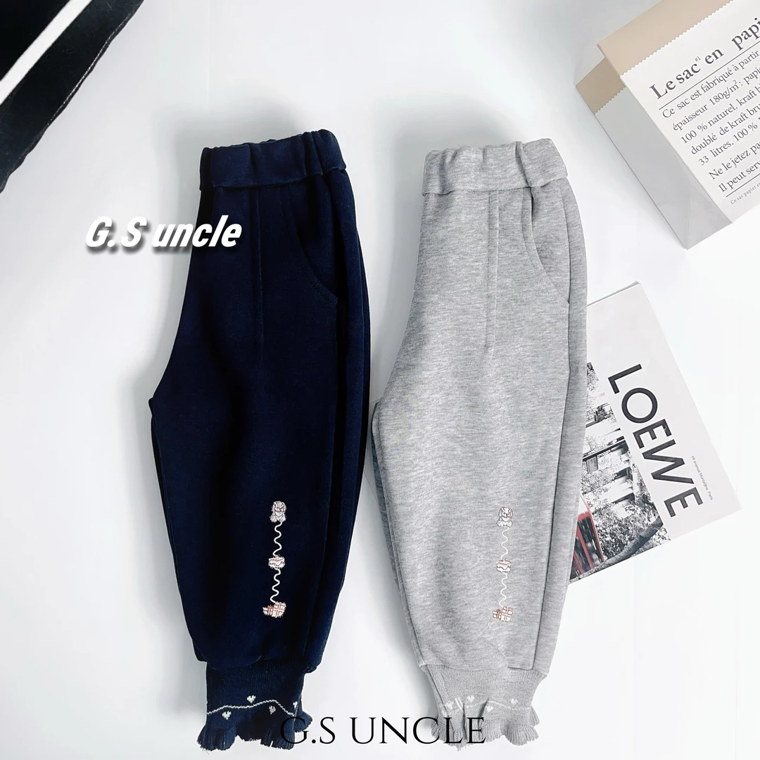 【】E030儿童秋冬季2025新款休闲卫裤保暖宝宝男装休闲裤