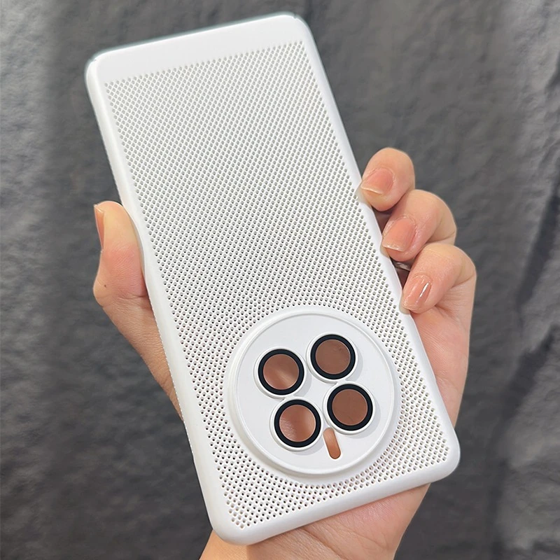 新款适用华为Mate70Pro透气网孔散热手机壳P70冰感超薄自带镜头膜