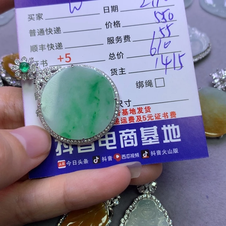 翡翠颈饰银S925镶嵌W**王