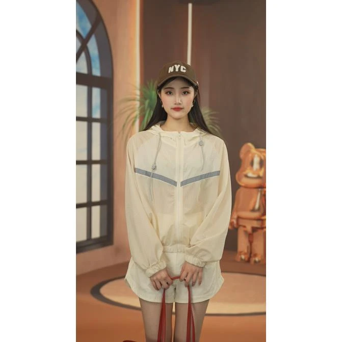 【编码310】潮奢新款反光防晒镂空透气休闲运动套装-1127