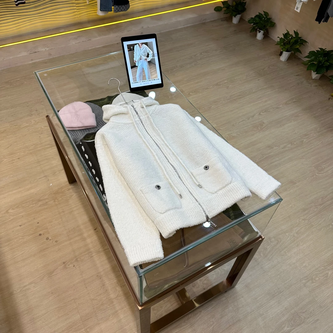 A614【香】拉链开衫连帽25秋冬新款纯色口袋单排扣背后图案长袖外套