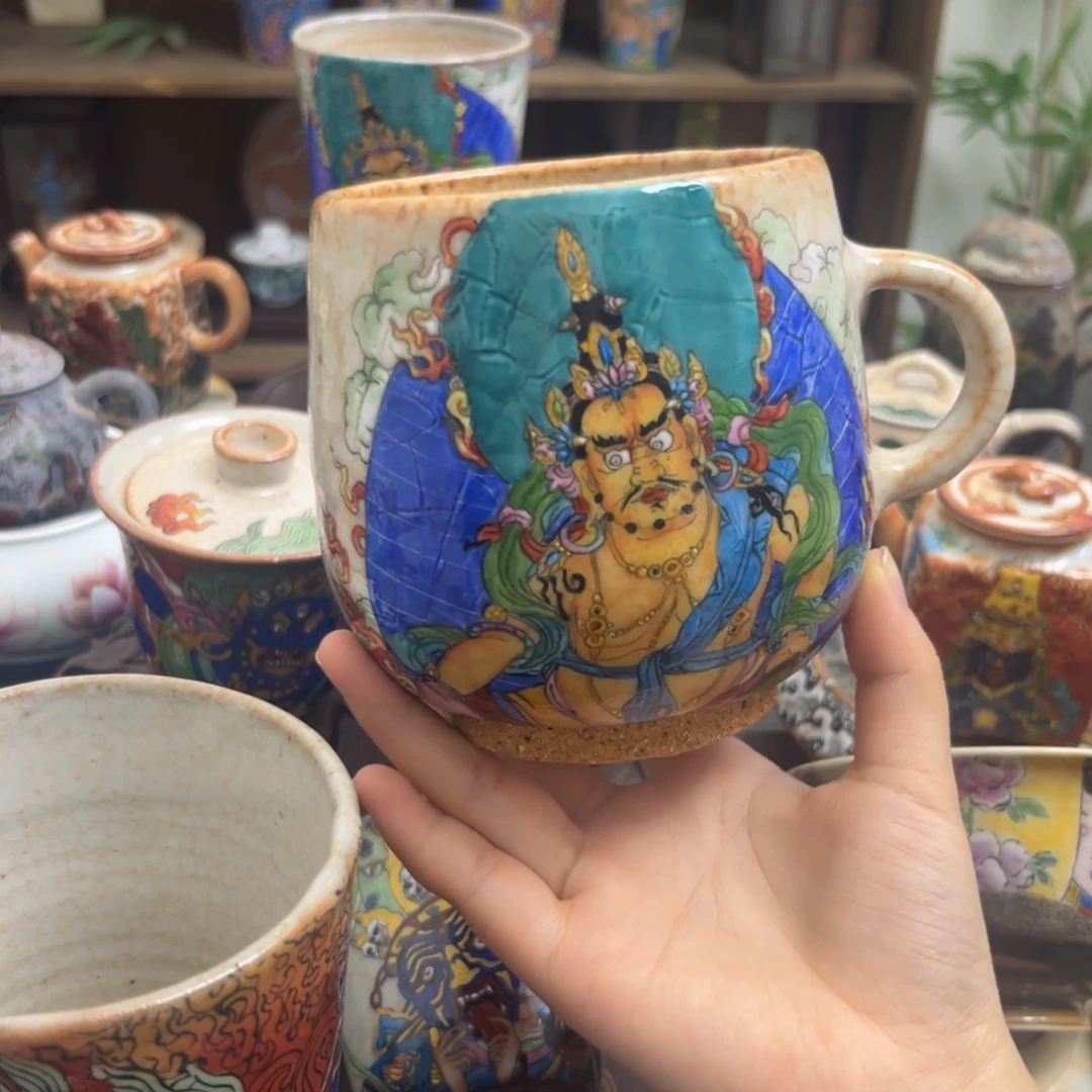 黄财景德镇手工手绘制作茶具