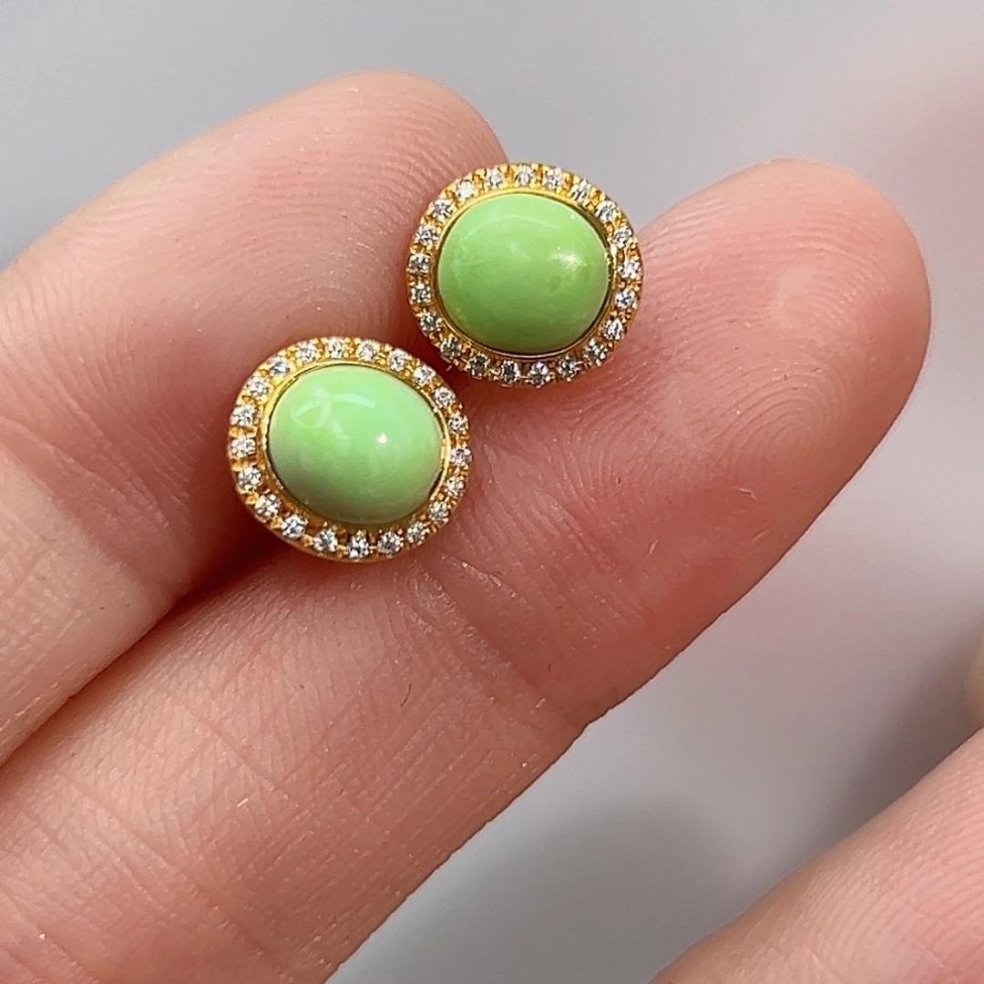 绿松石珠宝奇石18K金镶嵌