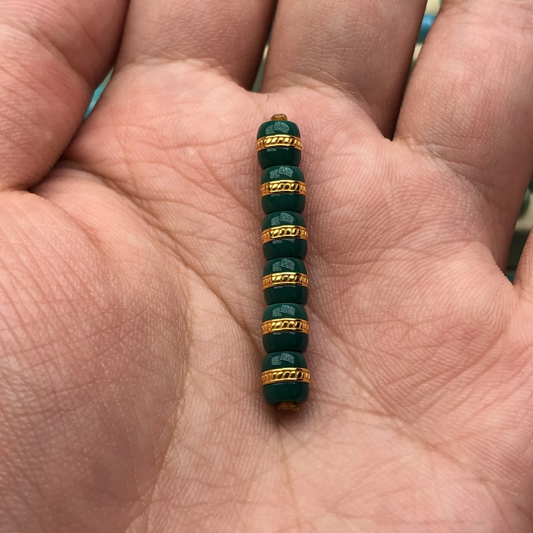 原矿高瓷蓝绿松石汉堡6个      尺寸5.5