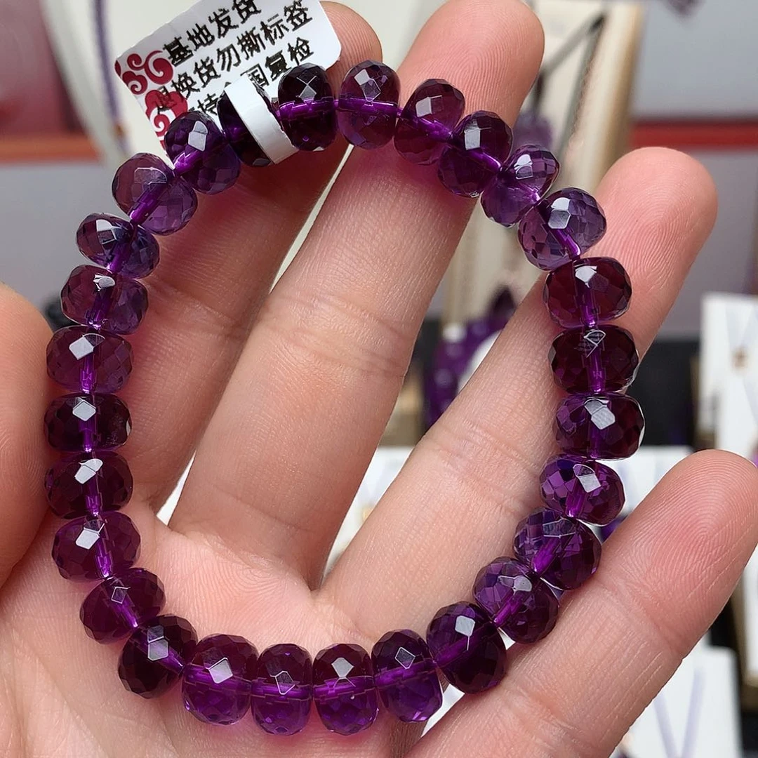 紫晶切面款手串9m m未镶嵌
