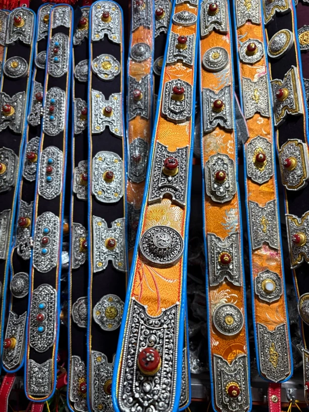 藏式白铜镀银腰带舞蹈结婚表演藏装配饰饰品