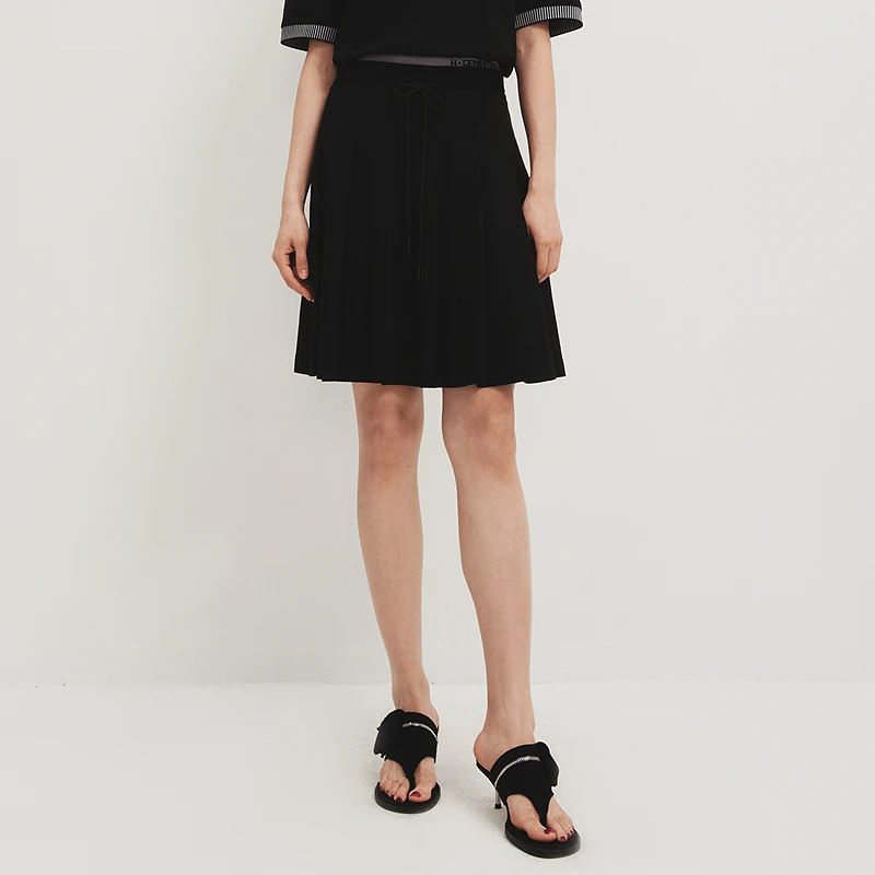 【轻生活】H·GENTEEL荷高夏弹力腰学院网球裙半身裙GVF23709521