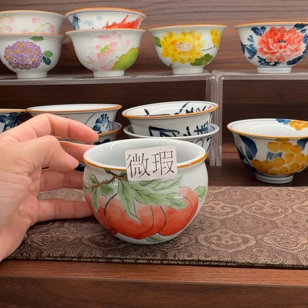 釉下手绘茶具微瑕