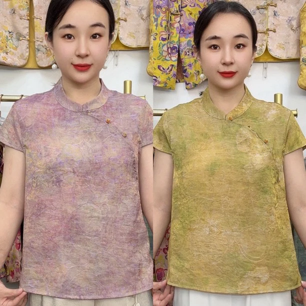 6083小衫夏季轻薄新款妈妈新中式上衣