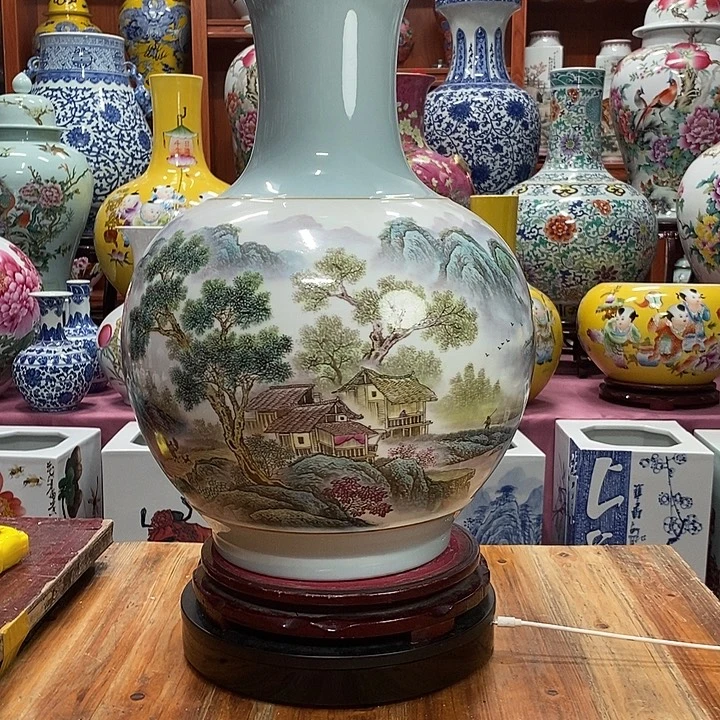 景德镇陶瓷手工手绘花瓶摆件