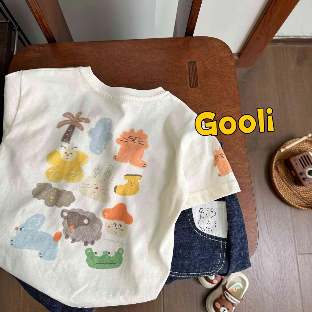 【古里现货】2025夏季新款儿童短袖休闲宝宝韩版卡通夏款32402