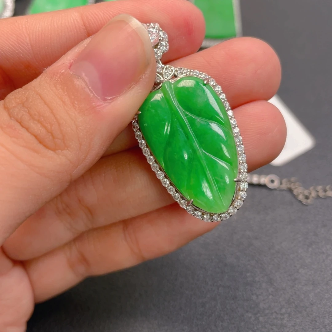 翡翠银S925镶嵌吊坠(不含链)