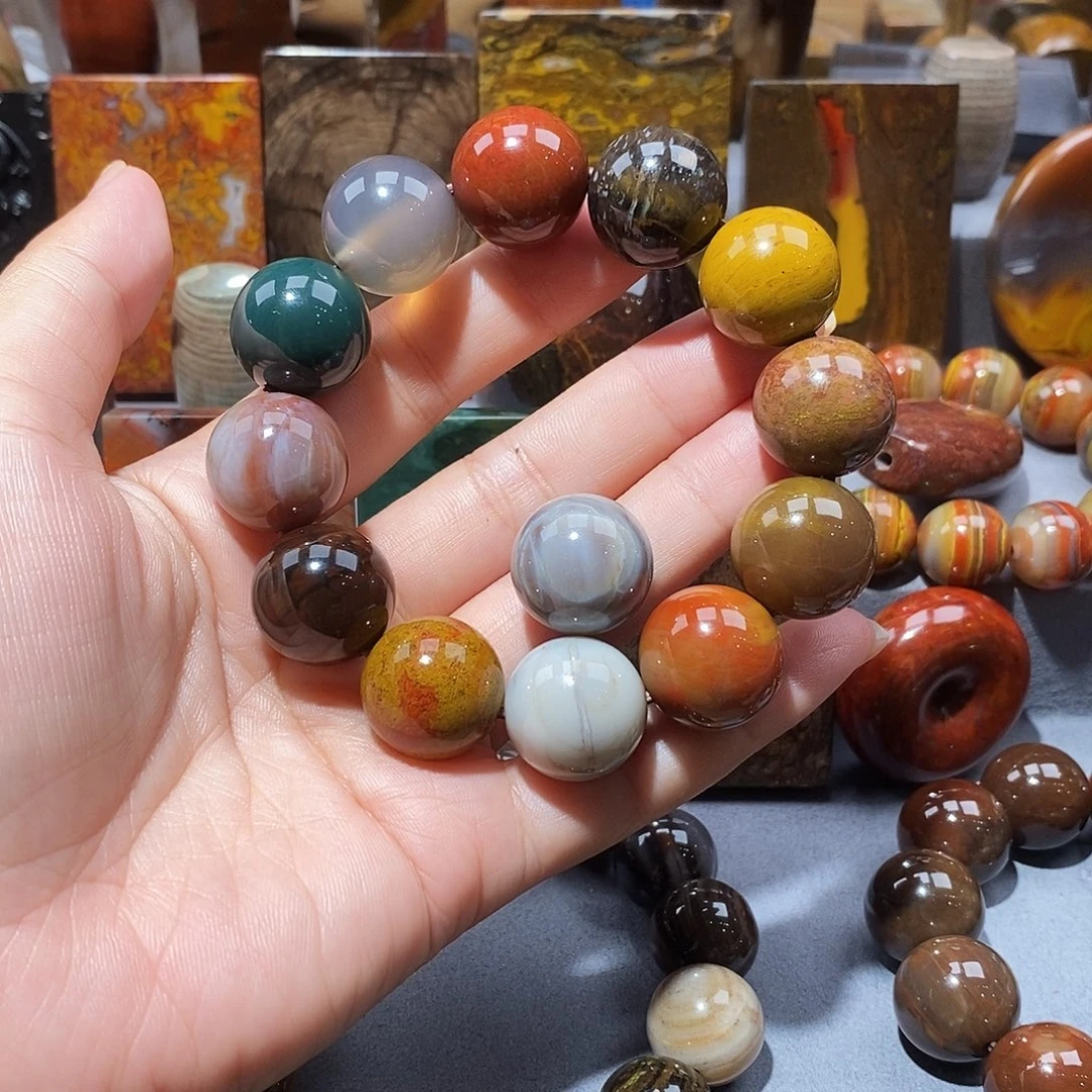 时***光硅化玉天然北票硅化玉手串未镶嵌