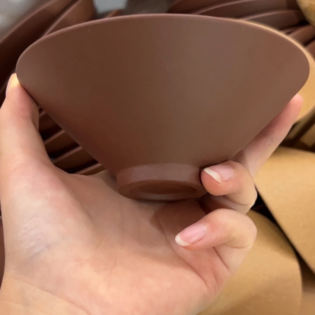 紫砂微瑕不退不换紫泥斗笠