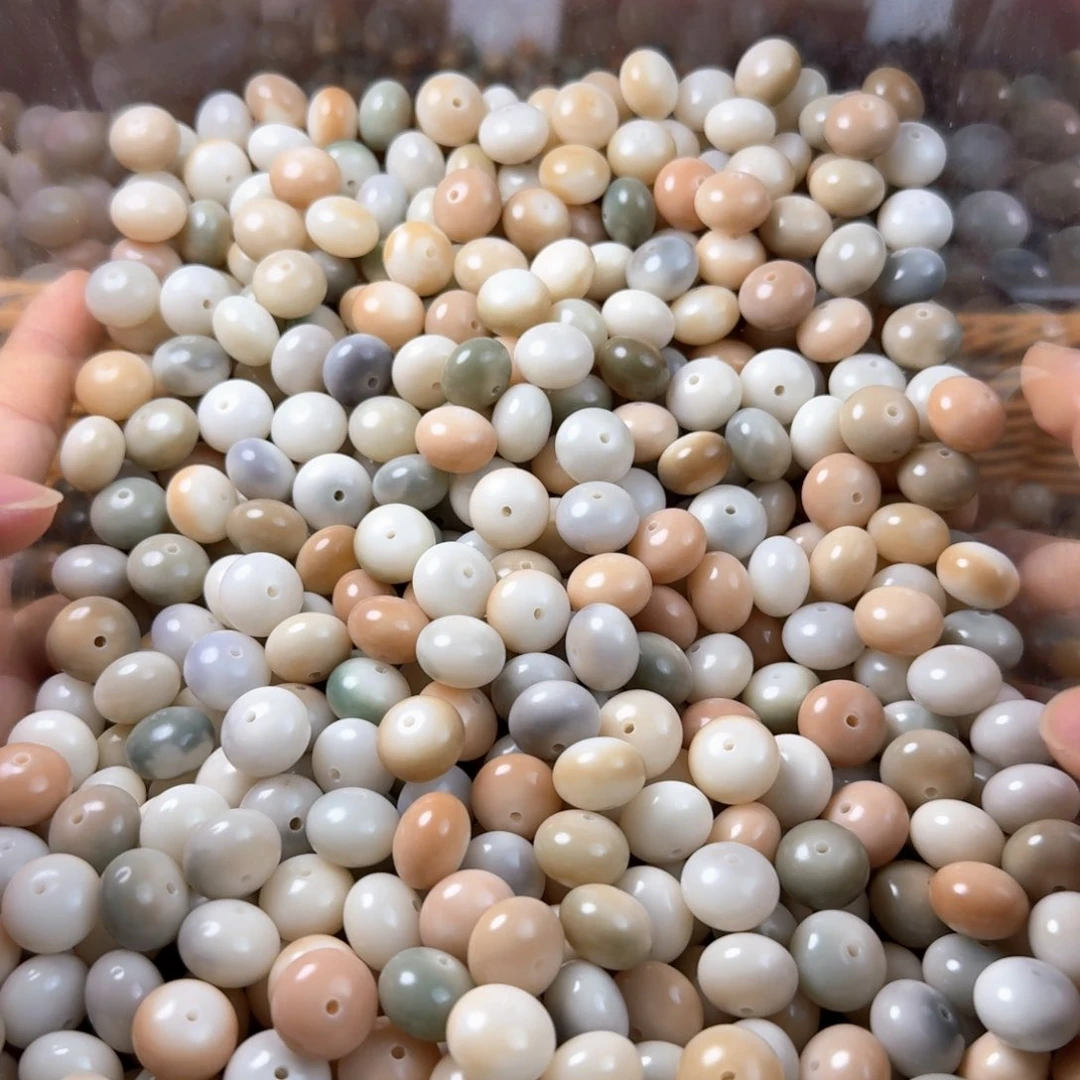 菩提根/象牙果吊坠50颗马卡龙晕色大算盘14