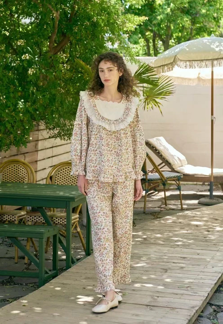 延吉优佰家/韩国UL家棉质新款上下分体套装 24221