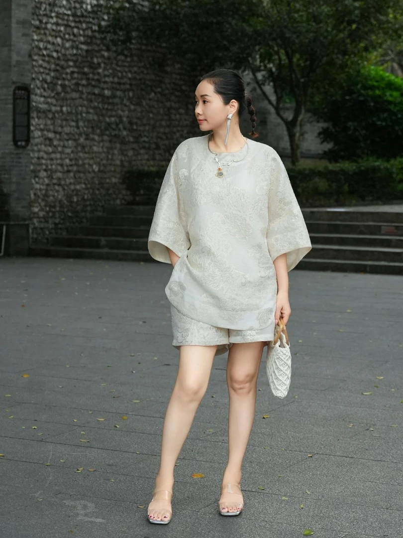 云珞原创【诗韵】新中式提花夏季国风上衣多巴胺酷飒纯欲出游服装女