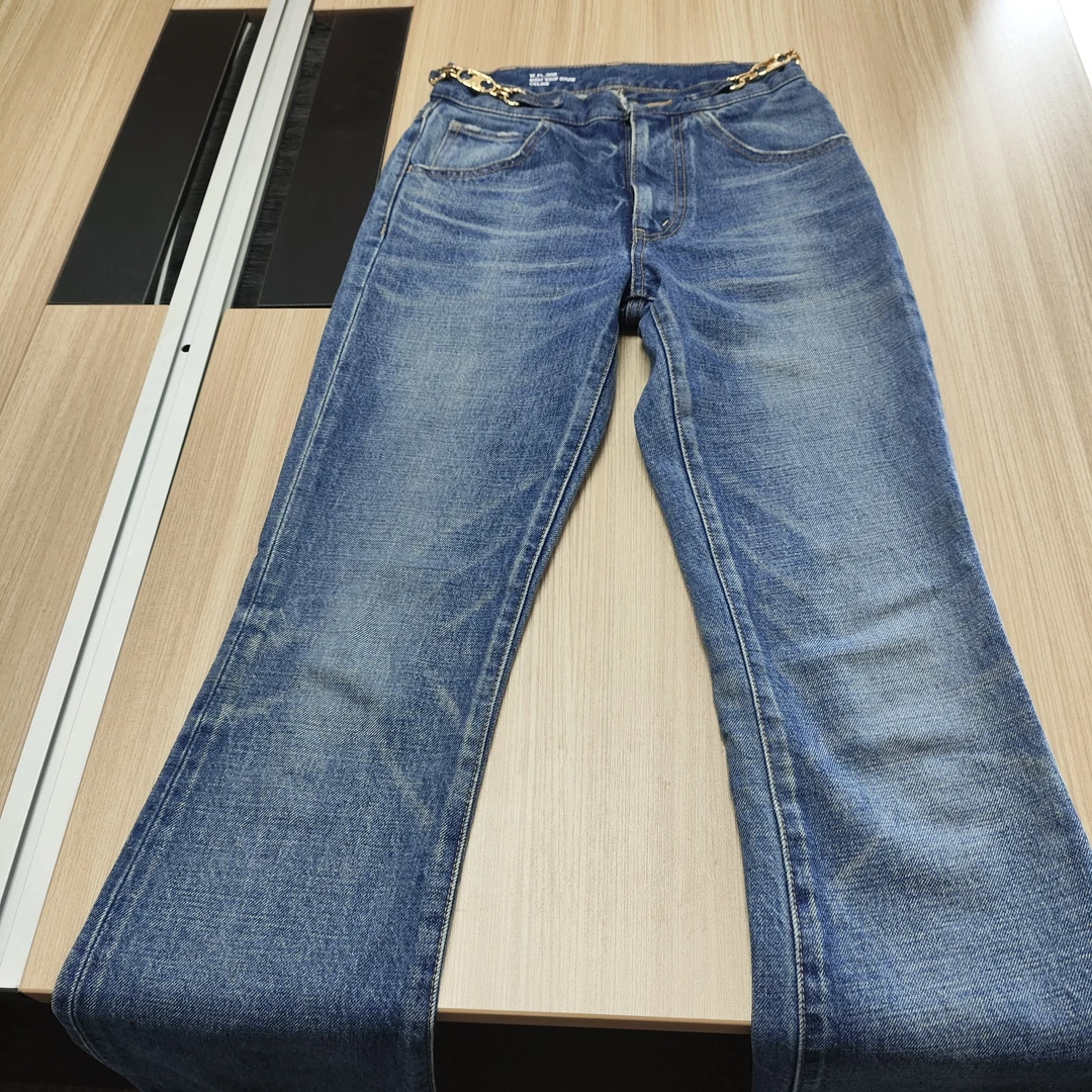 95新 Celine/思琳 麦殿/金属logo配饰牛仔裤25码/250522LJHMM11