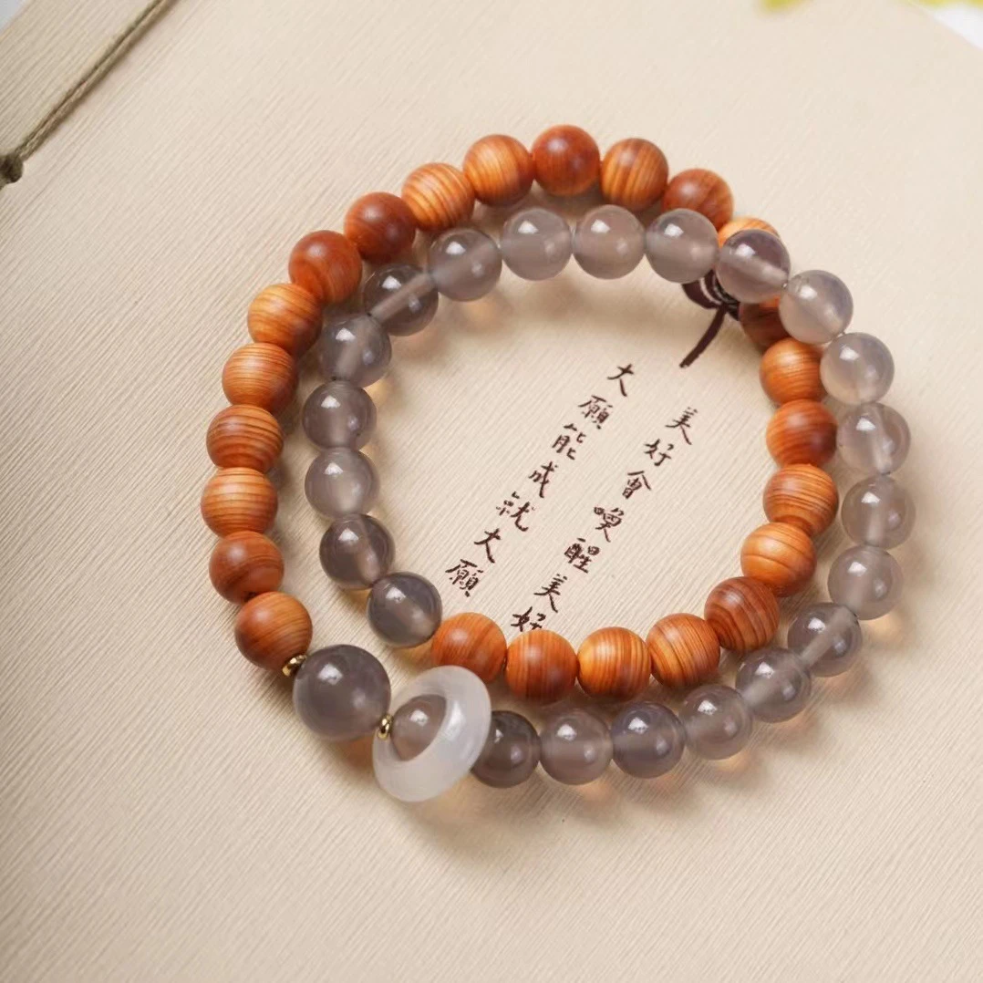 崖柏手串（半城烟雨）时尚百搭 双圈8mm手串A015