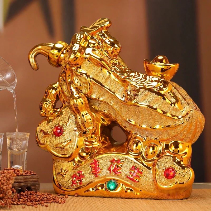 杏浒清香型白酒53度纯粮食酒整箱1500mL陶瓷整箱礼盒53%Vol1500mL