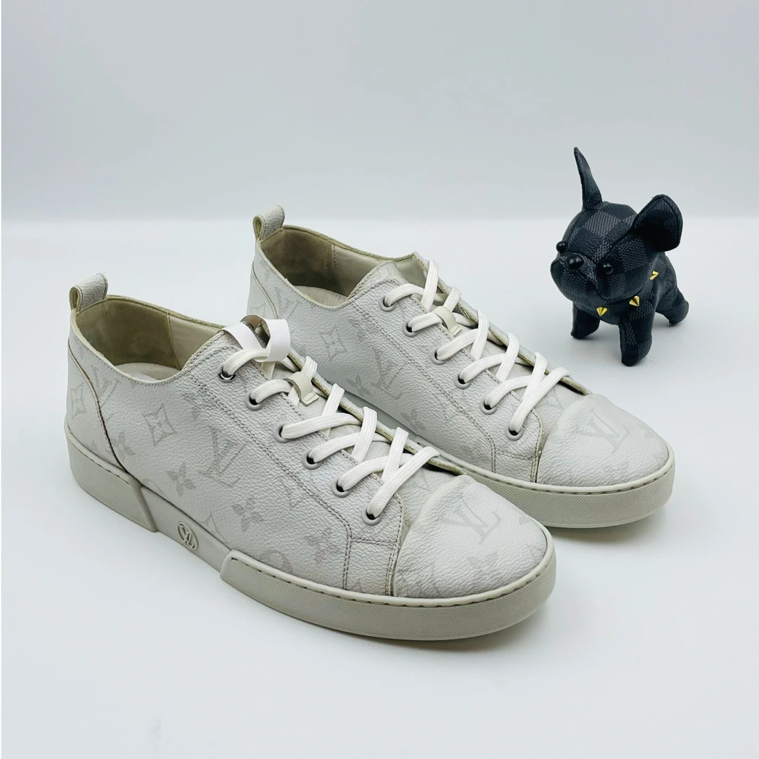 99新 LouisVuitton/路易威登 大象灰老花满印板鞋 39.5码