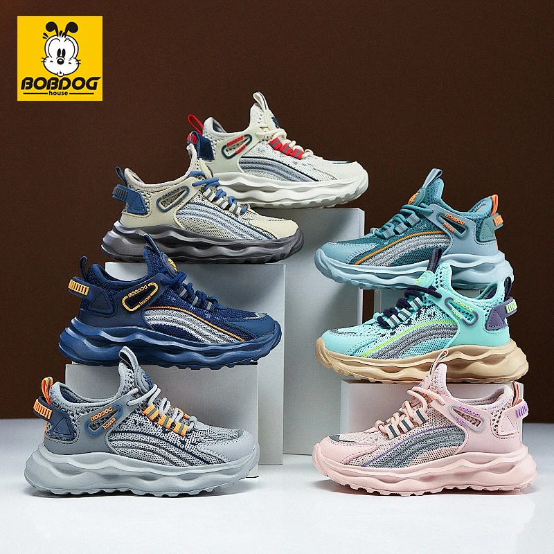 巴布豆男2025年秋季新款运动网面透气轻便女儿童鞋时尚休闲鞋T010