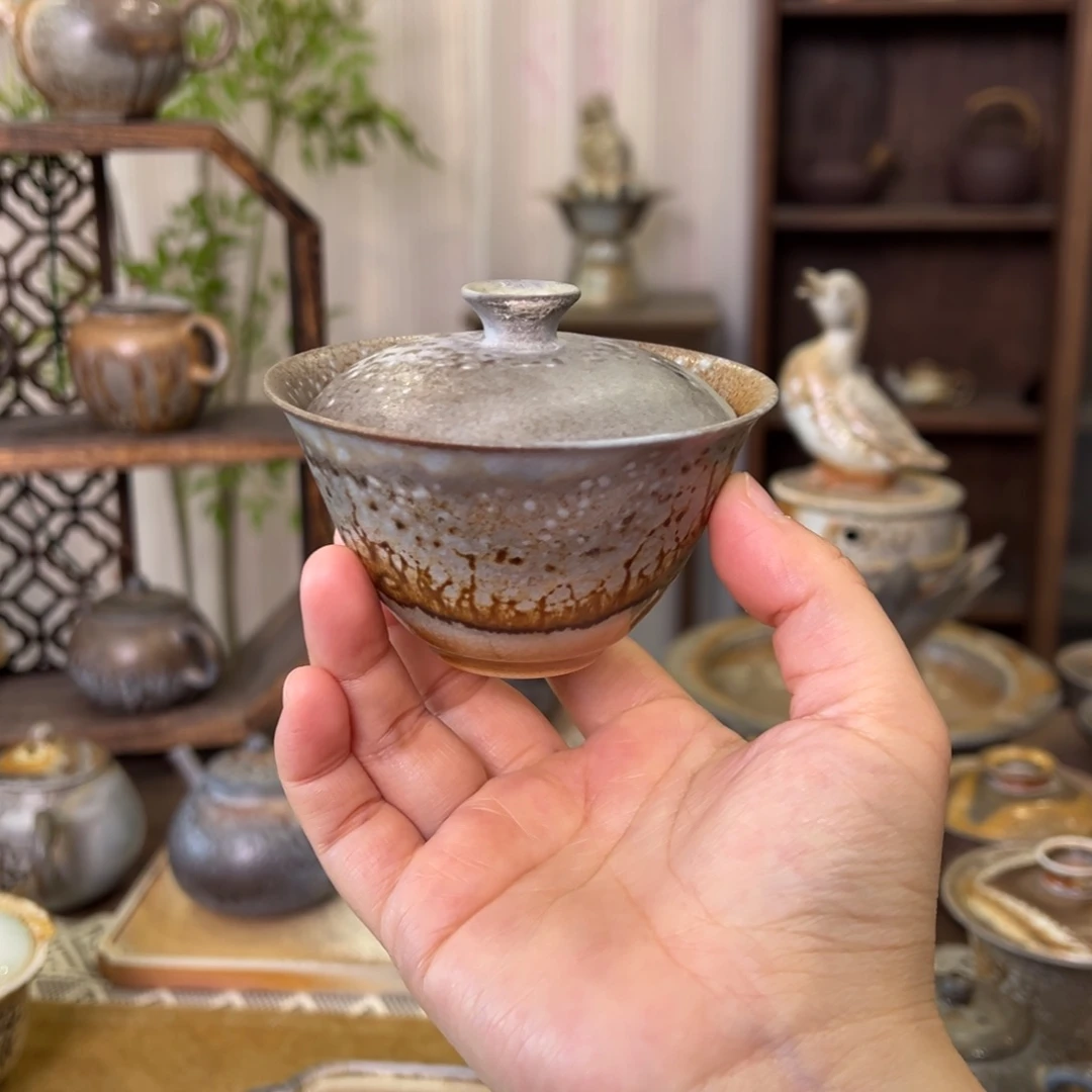 10中白盖碗福利柴烧