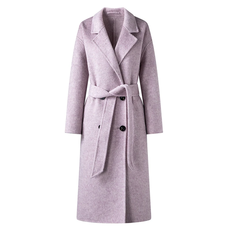 门店14&9/9！薰衣草大衣」羊毛兔毛羊驼毛手工双面毛呢外套 X00019