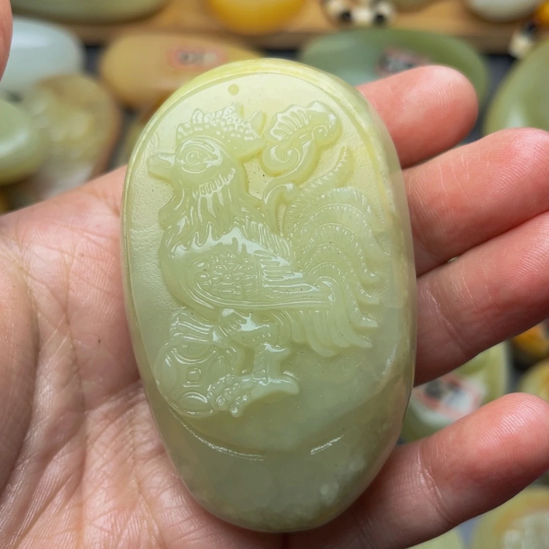 石材方解石手把件鼠